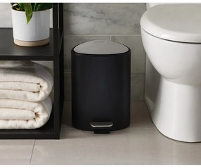 Coș de gunoi negru mat cu pedală din oțel 5 l EasyStore Luxe – Joseph Joseph