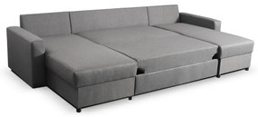 Colțar extensibil în U cu spațiu de depozitare JANISE, gri