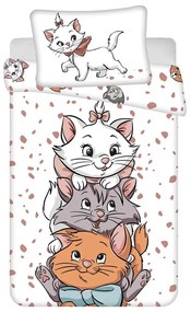 Lenjerie de pat pentru copii albă din bumbac pentru pătuț 100x135 cm Marie Cat "Friends" – Jerry Fabrics
