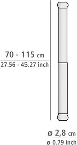 Tijă telescopică pentru baie Wenko Luz, lungime 70-115 cm, alb