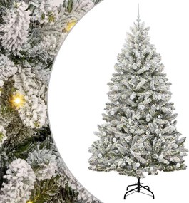 vidaXL Brad de Crăciun artificial Verde și alb 240 cm PVC și Metal