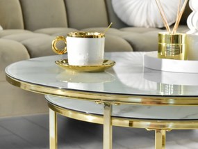 Măsuță de cafea Grande (marmură albă + auriu). 1111614