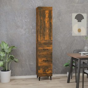3115465 vidaXL Dulap înalt, stejar fumuriu,35x34x180 ， lemn compozit