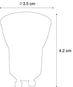 Set de 5 becuri LED GU10 reglabile 35mm 4W 200lm 3000K