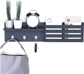 Cuier cu 3 agatatori, Antracit Homs, gri antracit, 60 x 15 x 10 cm, MDF