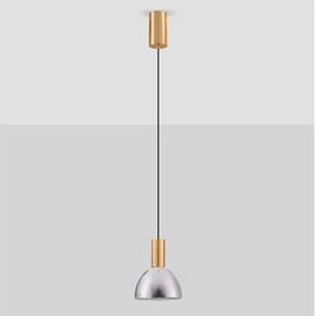 Pendul LED modern, Metal, Sticla, Fumuriu, Voi