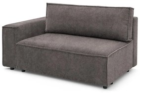 Modul pentru canapea maro deschis cu tapițerie din catifea reiată (cu colț pe partea stângă ) Nihad modular – Bobochic Paris