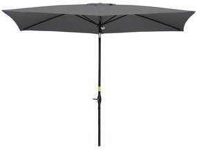 Umbrela de Gradina Dreptunghiulara Outsunny UV 50+, 200x300cm, Gri Inchis | Aosom RO