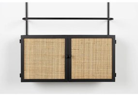Dulap vinotecă din ratan negru 18x100 cm Guuji - White Label