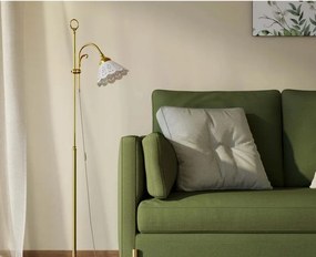 Lampadar din alama si abajur ceramic Zefira