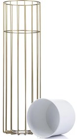 Ghiveci metalic de flori LOFT 70x20 cm auriu/alb