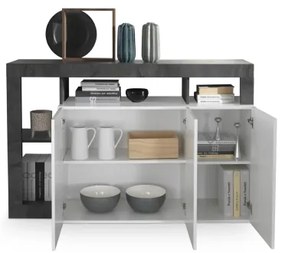 Comodă LENOR, alb/antracit