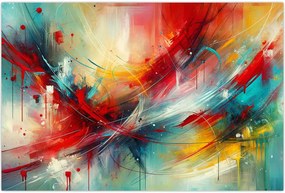 Tablou – Abstracție cu roșu (90x60 cm)