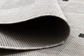 Covor sisal Floorlux 20079 Pătrat argintiu si negru - SECUNDAR-COTATI PRODUSUL