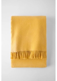 Pled din amestec de bumbac Euromant Basics, 140 x 180 cm, galben