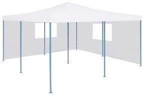 Pavilion pliabil cu 2 pereti laterali, alb, 5 x 5 m Alb, 5 x 5 m