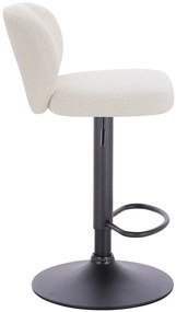 HR193W Scaun Crem Boucle cu Bază Neagră