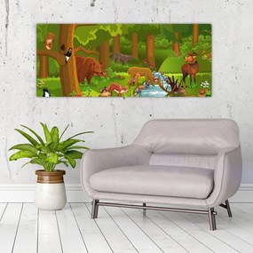 Tablou pentru copii cu animale (120x50 cm)