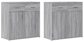 vidaXL Comode, 2 buc., gri sonoma, 79x38x80 cm, lemn compozit