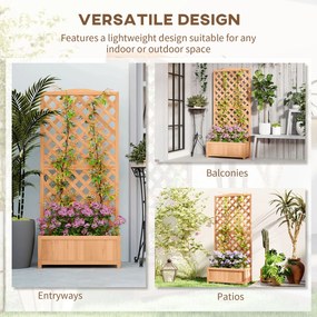 Outsunny Jardinieră cu Grilaj pentru Plante Cățărătoare și Bază Spațioasă, 76x36x170 cm, Maro | Aosom Romania