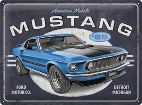 Placă metalică Ford - Mustang - 1969 Mach 1, (40 x 30 cm)