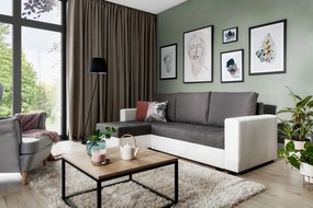 Coltar tapitat, extensibil, cu spatiu pentru depozitare, 237x150x90 cm, Newark 01, Eltap (Culoare: Maro pepit / Bej deschis)