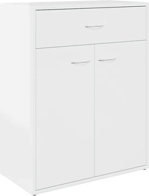 vidaXL Dulap, alb extralucios, 60x30x75 cm, lemn prelucrat