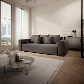 Canapea extensibilă dumonde cu ladă de depozitare si sezut confortabil din spuma high-density, Marbela Kaki 245x100 cm