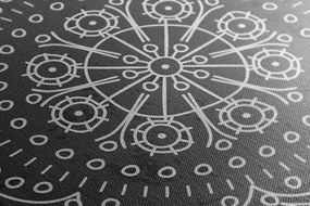Tablou Mandala desenată manual în design alb-negru
