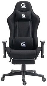 Scaun gaming cu masaj în perna lombară, suport picioare, funcție sezlong, SIG 5035, material textil, Negru,