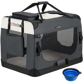 Deuba Geanta portabila pentru caini L 70x52x52cm - antracit