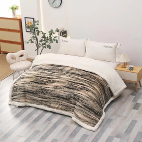 Pătură pufoasă cu blăniță, groasă 2.3 kg, 200x230 cm, PMB02