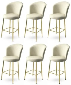 Set de scaune de bar Alte Cream and Gold, 6 buc., 6 buc.