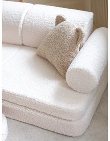 Canapea pentru copii crem cu tapițerie din țesătură bouclé 132 cm Settee – Wigiwama