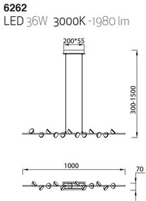 Lustra LED design modern ADN alb Line