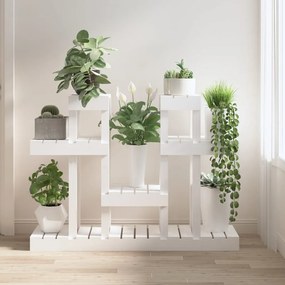 Suport pentru plante, alb, 104,5x25x77,5 cm, lemn masiv de pin 1, Alb, 104.5 x 25 x 77.5 cm