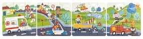 Puzzle pentru copii Vehicule de salvare (4 in 1)