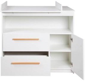 Comodă de copii albă joasă 107x98 cm Lilo – Roba