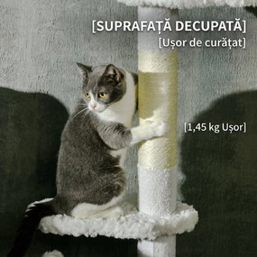 PawHut Zgârietoare Reglabilă cu Sfoară Albă | Aosom Romania