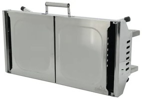 Grătar portabil cu cărbuni, crom lucios