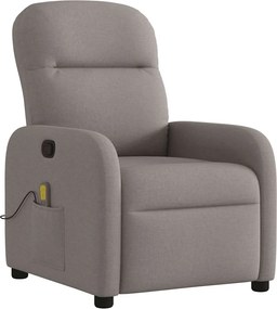 vidaXL Fotoliu de masaj rabatabil, gri taupe, material textil