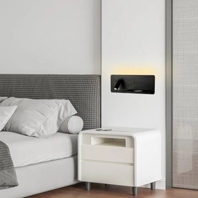 Aplică LED cu raft, USB și funcție de încărcare fără fir Immax 08287L LED/3W/230V + LED/3W