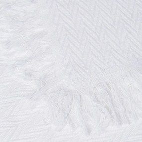 Cuvertură albă din bumbac reciclat 260x280 cm Spike – Ixia