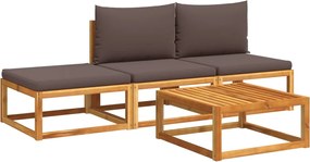 vidaXL Set canapele de grădină cu 4 piese, lemn de acacia și frânghie