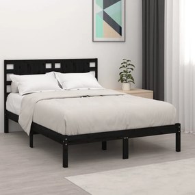 3104232 vidaXL Cadru de pat, negru, 160x200 cm, lemn masiv de pin