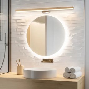Aplică LED pentru oglindă Brilagi WOODY MIRROR LED/15W/230V IP44 stejar/alb