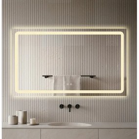 Oglindă Baie LED și Dezaburire Elit's Premium cu Senzor Touch, Lumina Rece, Caldă și Neutră, 120x70cm