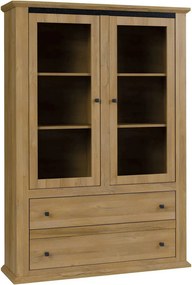 Vitrina LEON MZ5, stejar, PAL laminat, 125x40x180 cm