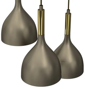 Lustră pe cablu NOAK 3xE27/15W/230V alamă/auriu