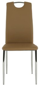Scaun dining, piele ecologică bej/crom, ERVINA